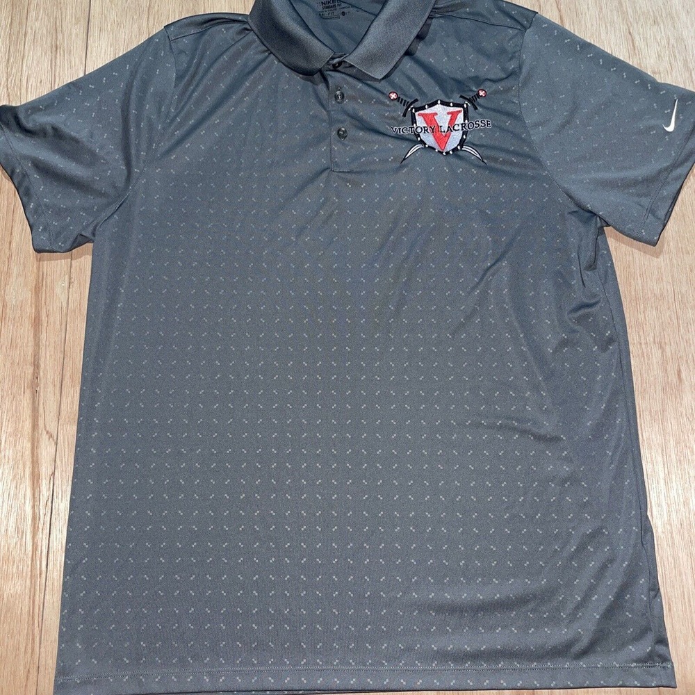 Nike Victory LaCrosse Gray Nike Golf Dri-fit Polo shirt Men Size‎ XL